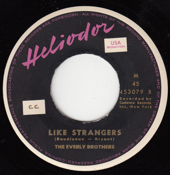 Everly Brothers : When Will I Be Loved / Like Strangers (7",45 RPM,Single)