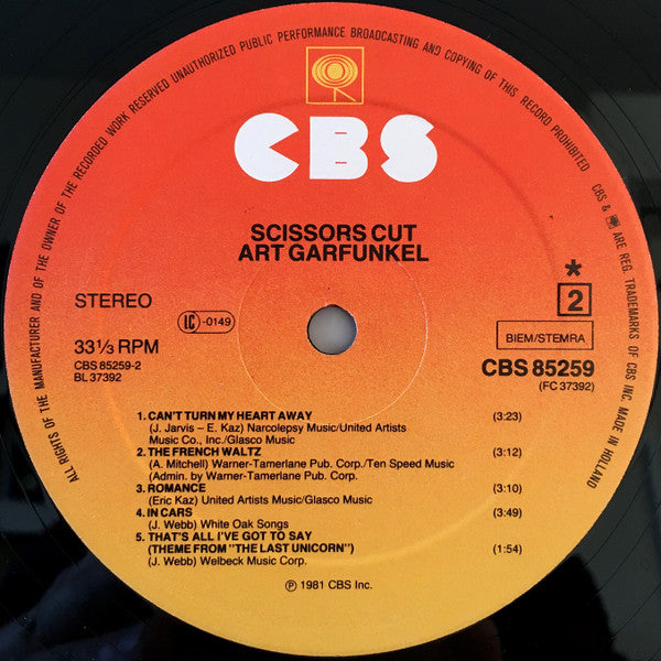 Art Garfunkel : Scissors Cut (LP,Album,Stereo)