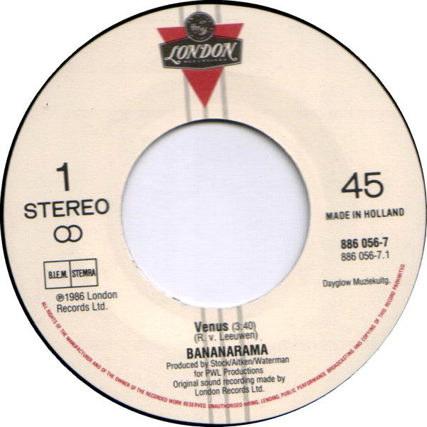 Bananarama : Venus (7",45 RPM,Single,Stereo)
