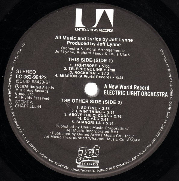 Electric Light Orchestra : A New World Record (LP,Album)