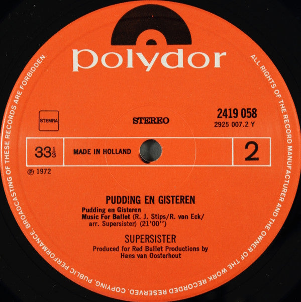 Supersister (2) : Pudding En Gisteren (LP,Album,Reissue)