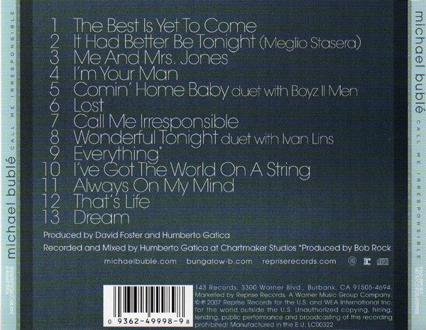 Michael Bublé : Call Me Irresponsible (Album)
