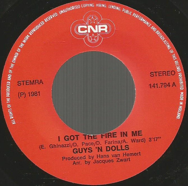 Guys 'n Dolls : I Got The Fire In Me (7",Single)