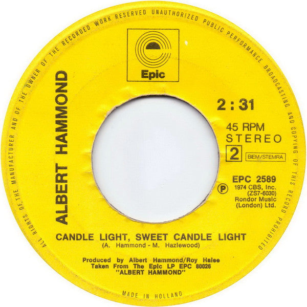 Albert Hammond : Air Disaster (7", Single)