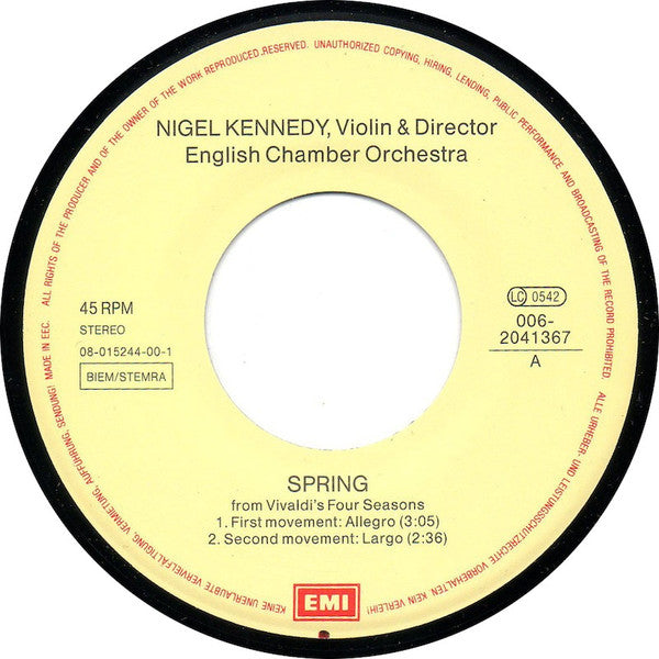 Nigel Kennedy : Spring - From Vivaldi's Four Seasons (7",Single)