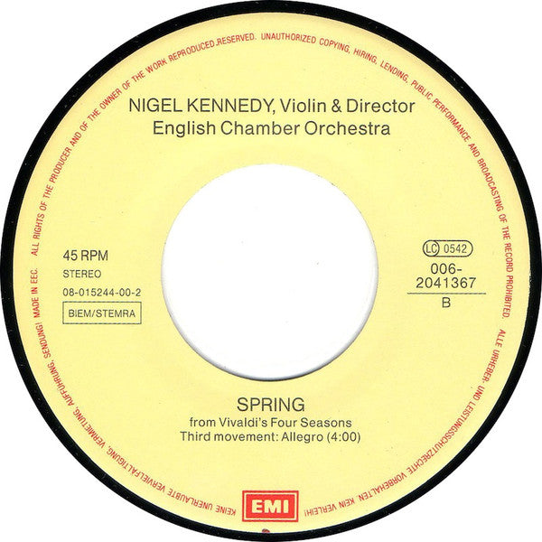 Nigel Kennedy : Spring - From Vivaldi's Four Seasons (7",Single)