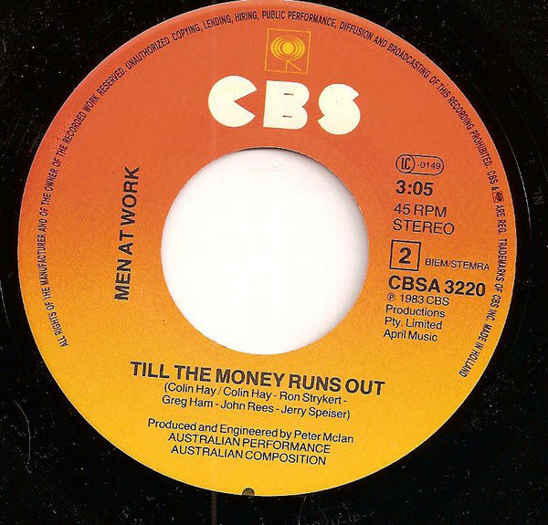 Men At Work : Overkill (7",45 RPM,Single,Stereo)