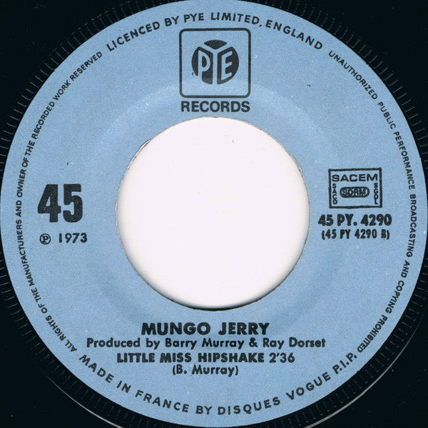 Mungo Jerry : Alright, Alright, Alright (7",45 RPM,Single)