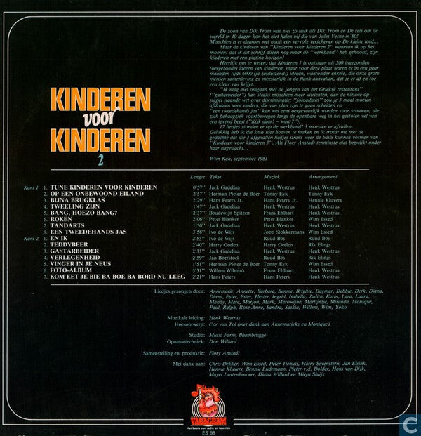 Kinderen voor Kinderen : Kinderen Voor Kinderen 2 (LP,Album)
