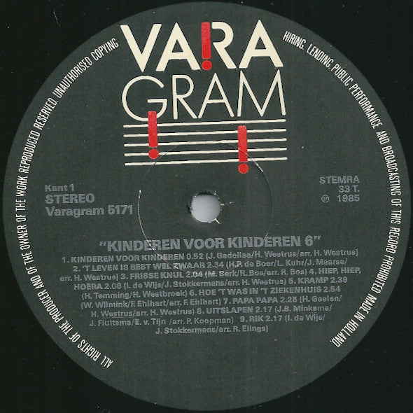 Kinderen voor Kinderen : Kinderen Voor Kinderen 6 (LP,Album,Stereo)