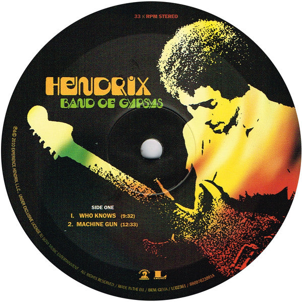 Jimi Hendrix : Band Of Gypsys (LP,Album,Reissue,Remastered,Stereo)