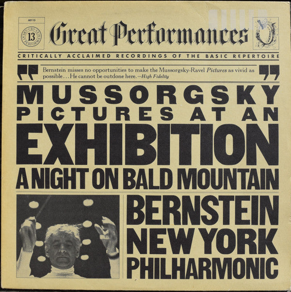 Modest Mussorgsky : Leonard Bernstein, New York Philharmonic Orchestra, The : Pictures At An Exhibition/A Night On Bald Mountain (LP,Compilation)