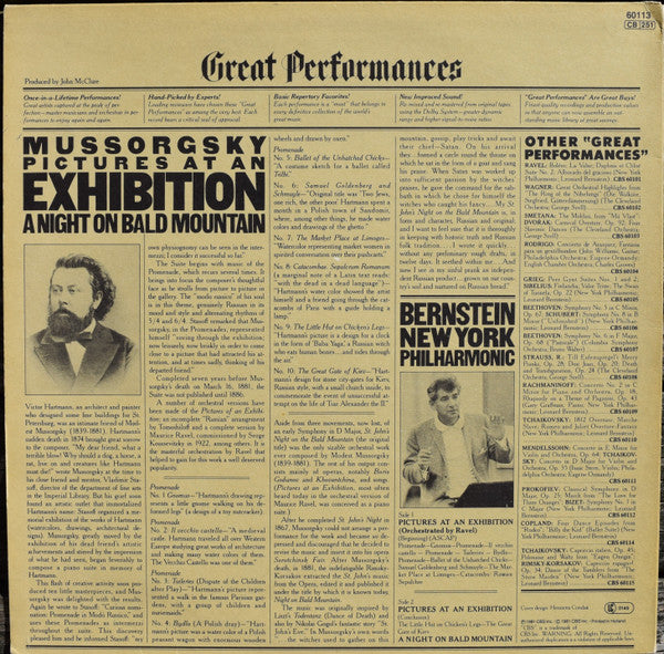 Modest Mussorgsky : Leonard Bernstein, New York Philharmonic Orchestra, The : Pictures At An Exhibition/A Night On Bald Mountain (LP,Compilation)