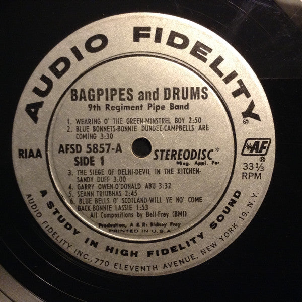 9th Regiment Pipe Band : Bagpipes and Drums (LP,Album,Stereo)