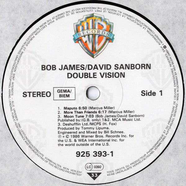 Bob James / David Sanborn : Double Vision (LP,Album)