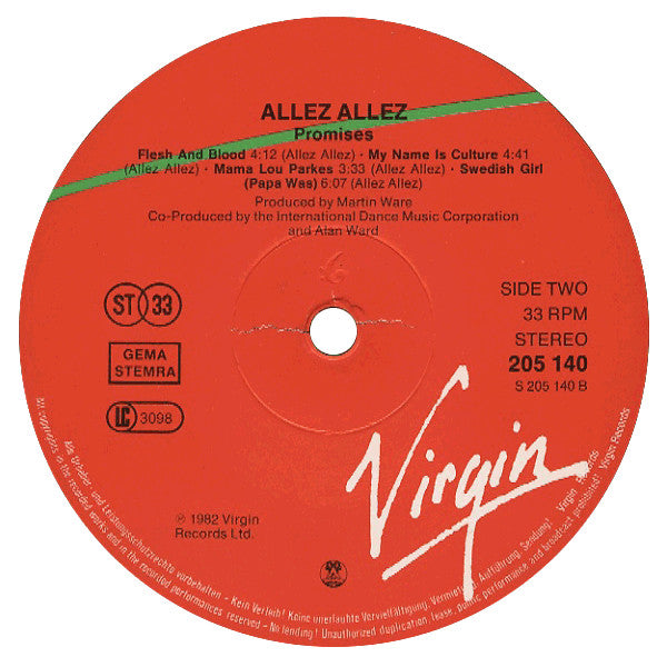 Allez Allez : Promises (LP,Album)