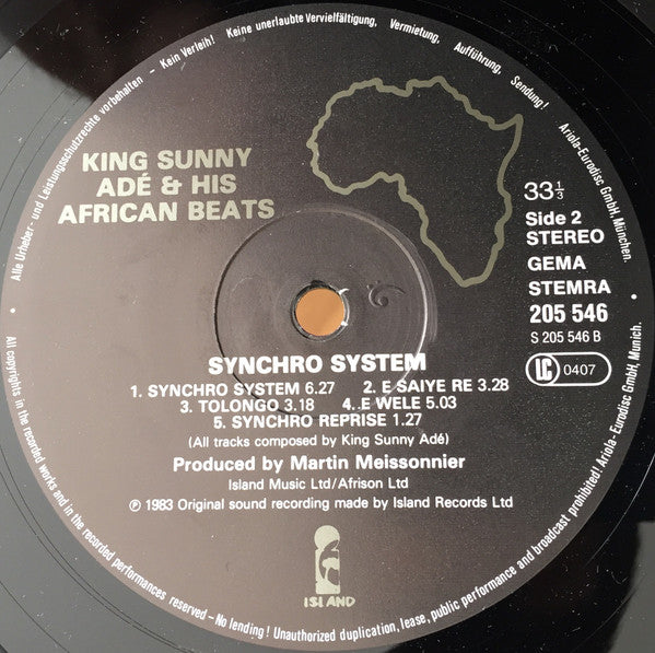 King Sunny Ade & His African Beats : Synchro System (LP,Album)