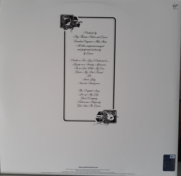 Queen : A Night At The Opera (LP, Album, RE, RM, Emb)