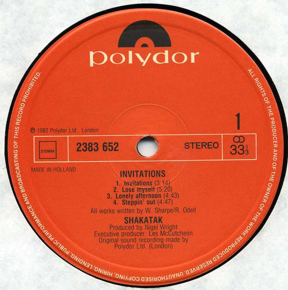 Shakatak : Invitations (LP,Album)