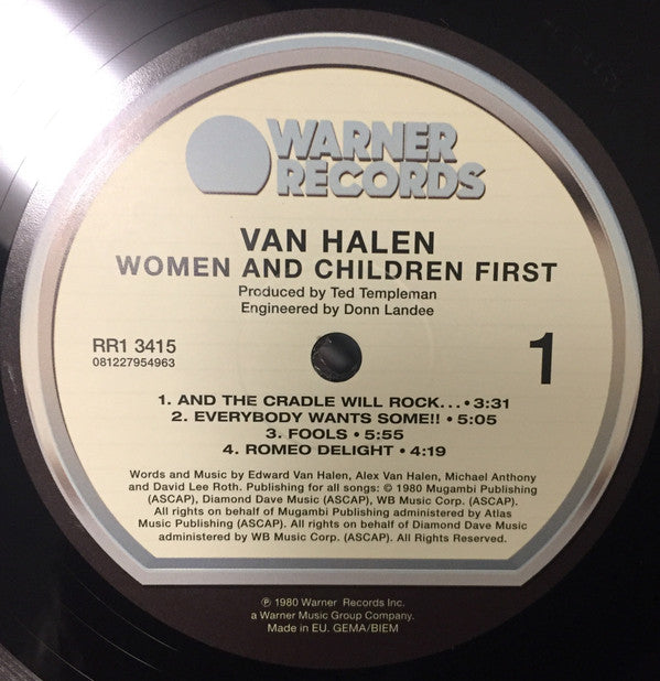 Van Halen : Women And Children First (LP,Album,Reissue,Remastered)