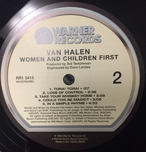 Van Halen : Women And Children First (LP,Album,Reissue,Remastered)