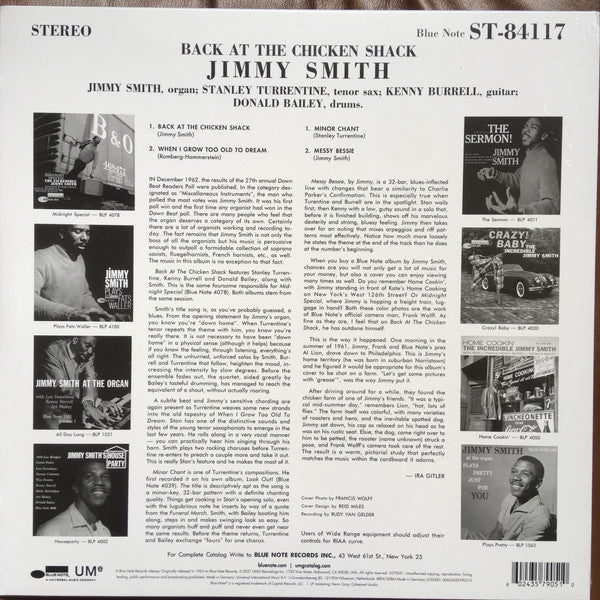 Jimmy Smith : Back At The Chicken Shack (LP,Album,Reissue,Stereo)