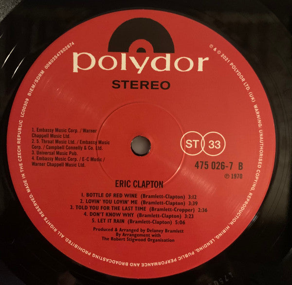 Eric Clapton : Eric Clapton (LP,Album,Reissue,Remastered)