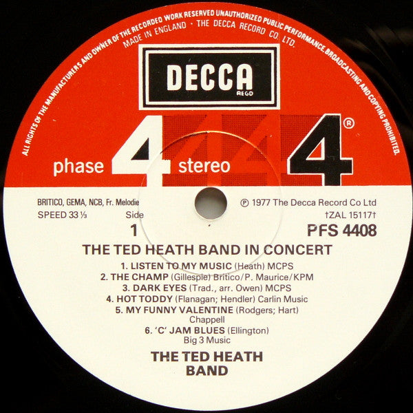 Ted Heath Band, The : The Ted Heath Band In Concert (LP,Album)