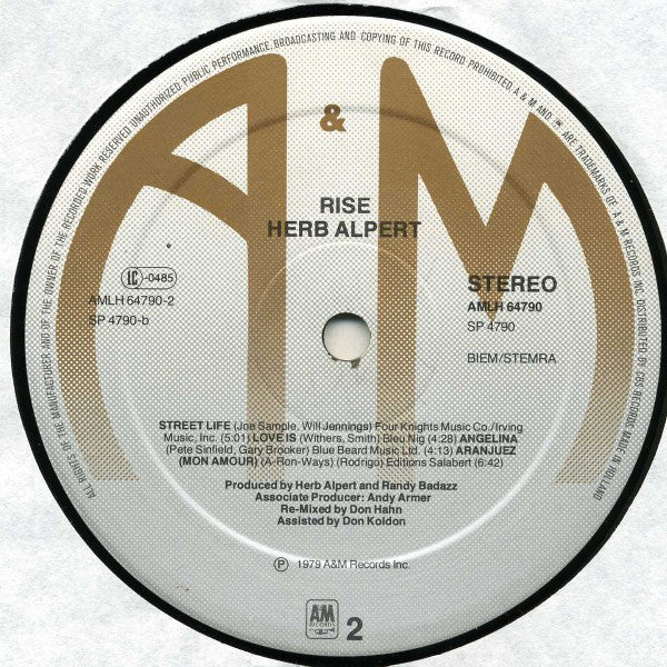 Herb Alpert : Rise (LP,Album)