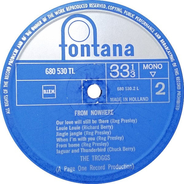 Troggs, The : From Nowhere (LP,Album,Mono)