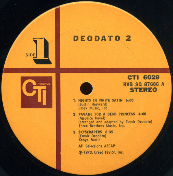 Eumir Deodato : Deodato 2 (LP,Album,Stereo)