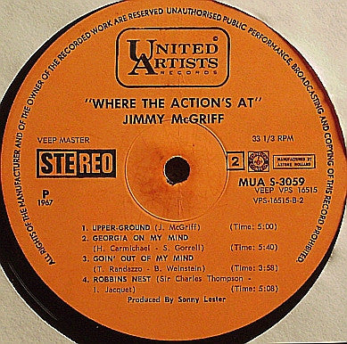 Jimmy McGriff : Live Where The Action's At (LP,Album)