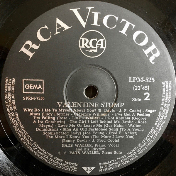 Fats Waller : Valentine Stomp (LP,Compilation,Mono)