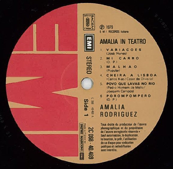 Amália Rodrigues : Amália In Teatro (LP,Album)
