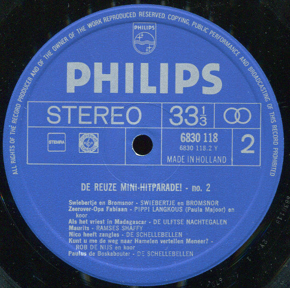 Various : De Reuze Mini-Hitparade! Deel 2 (LP,Compilation,Stereo,Mono)