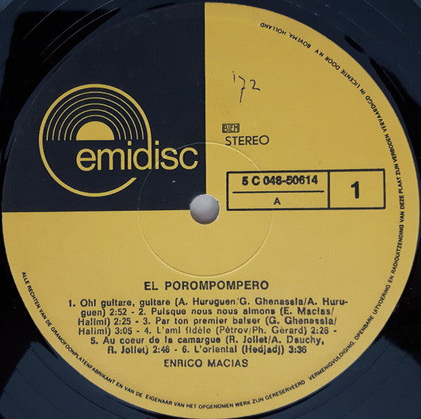 Enrico Macias : El Porom-Pompero (LP,Compilation)