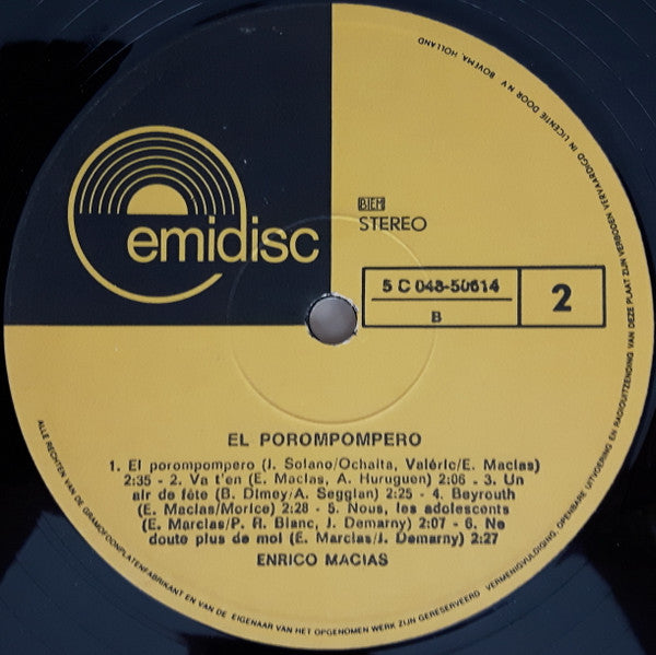 Enrico Macias : El Porom-Pompero (LP,Compilation)