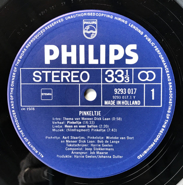 Aart Staartjes, Wieteke van Dort, Bob De Lange : Pinkeltje (Naar De Gelijknamige Familiefilm) (LP,Album)
