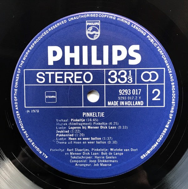 Aart Staartjes, Wieteke van Dort, Bob De Lange : Pinkeltje (Naar De Gelijknamige Familiefilm) (LP,Album)