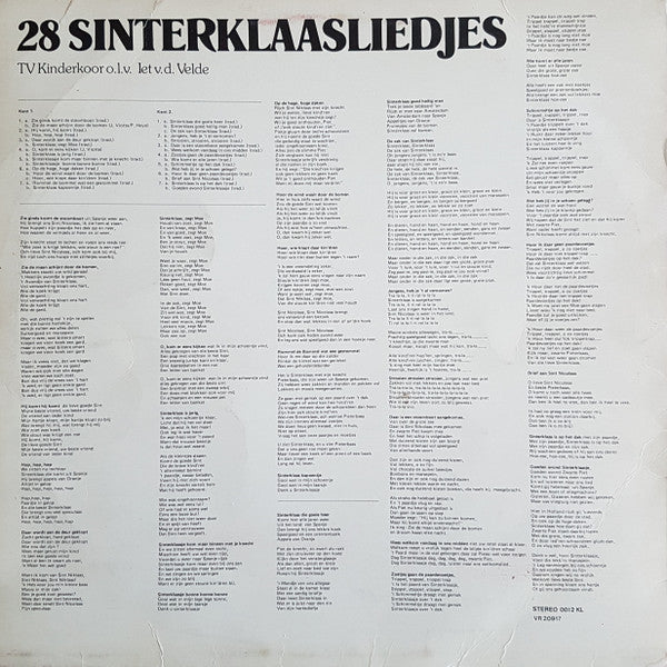 T.V. Kinderkoor o.l.v. Iet Van Der Velde : 28 Sinterklaasliedjes (LP,Album,Stereo)