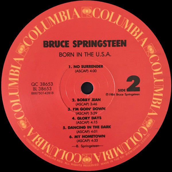 Bruce Springsteen : Born In The U.S.A. (LP,Album,Reissue,Remastered)