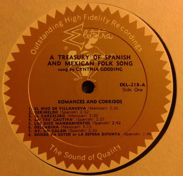 Cynthia Gooding : A Treasury Of Spanish & Mexican Folk Song Sung By Cynthia Gooding (LP,Album,Mono)
