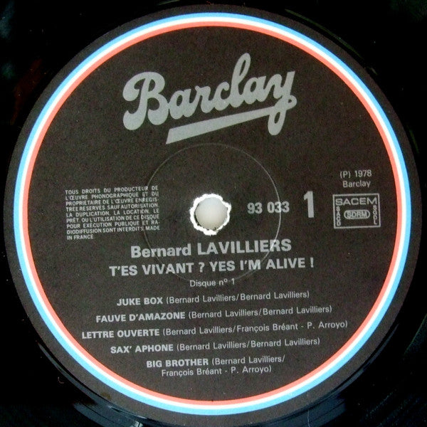 Bernard Lavilliers : T'es Vivant...? (Live Olympia 1978) (LP,Album)