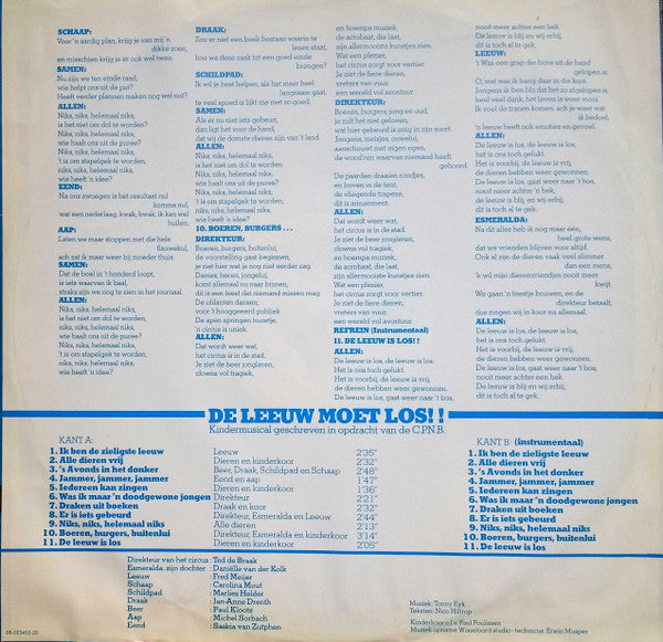 Tonny Eyk : De Leeuw Moet Los! Kindermusical (LP,Album,Stereo)