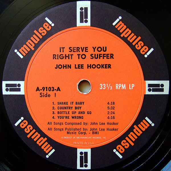 John Lee Hooker : It Serve You Right To Suffer (LP,Mono)