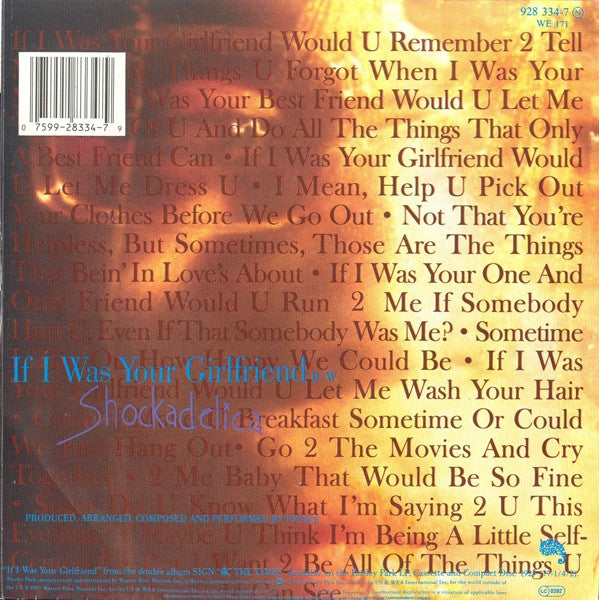 Prince : If I Was Your Girlfriend (7",Single,45 RPM)