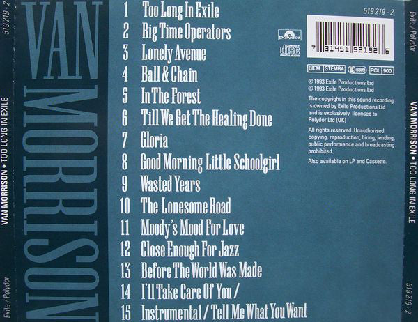 Van Morrison : Too Long In Exile (Album)