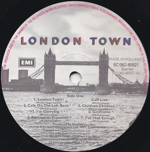 Wings (2) : London Town (LP,Album)