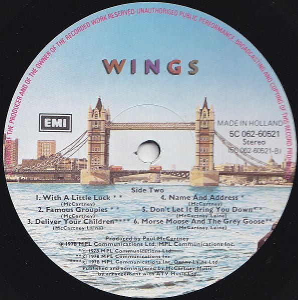 Wings (2) : London Town (LP,Album)