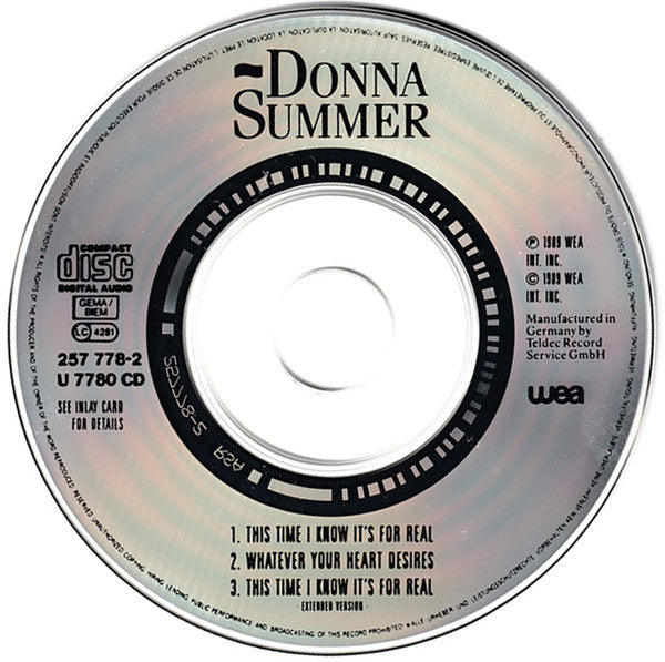 Donna Summer : This Time I Know It's For Real (CD, Mini, Single)